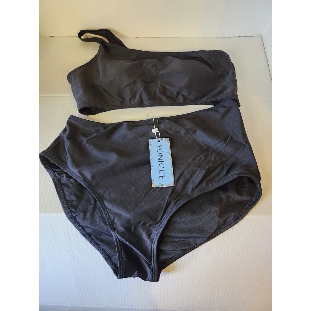 MWT One Shoulder One Piece Swimsuit for Women Tummy Control-Size M